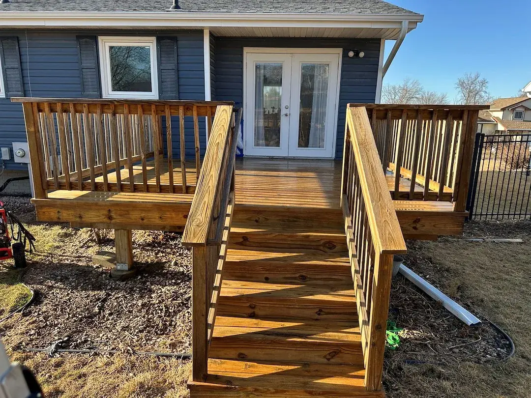 Deck after cleaning and staining